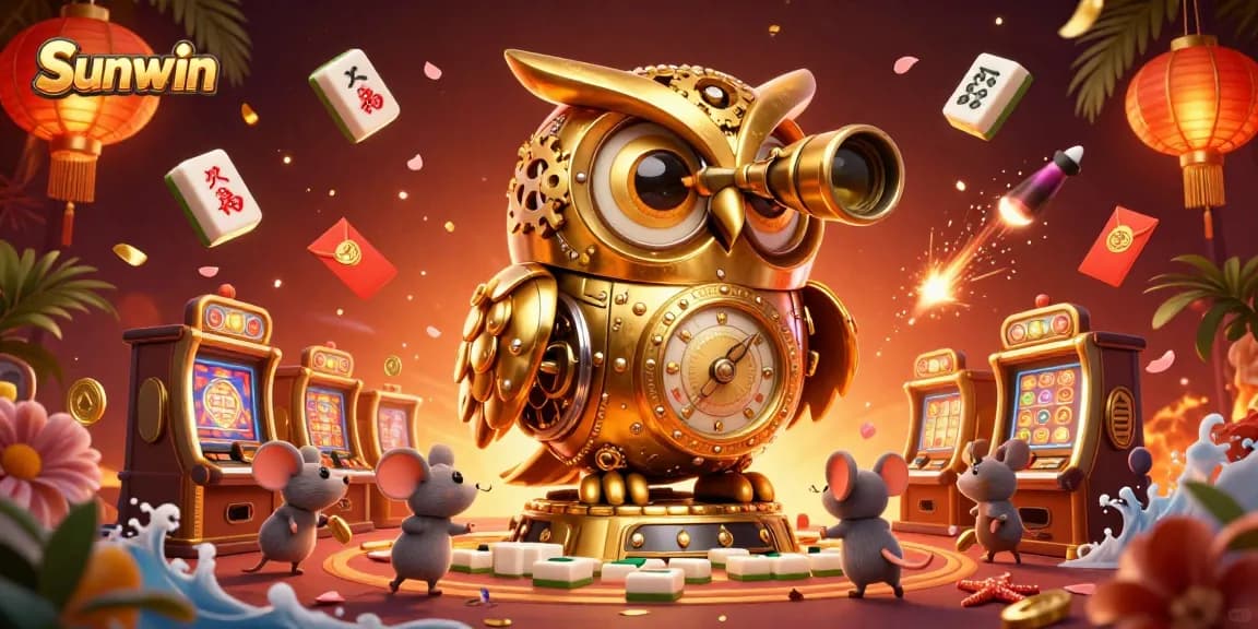 Experience the thrill of Sunwin with dynamic casino elements and vibrant characters.