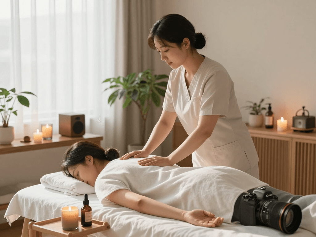 Experience soothing 인천출장마사지 surrounded by calming aromatherapy and tranquil studio ambiance.