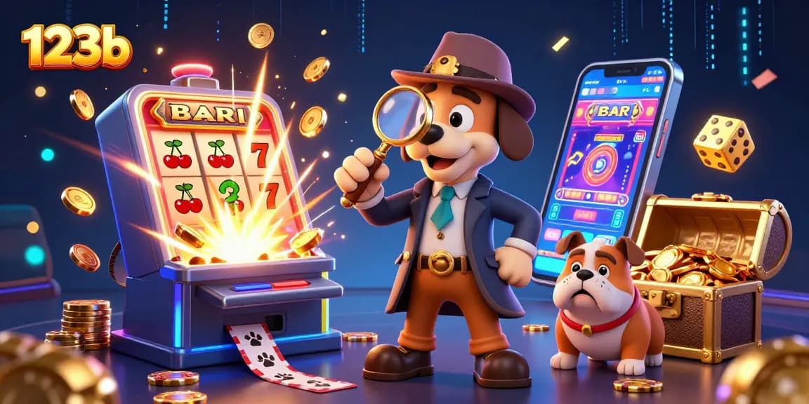 Play exciting casino games at 123b with vibrant 3D illustrations and jackpot explorations.