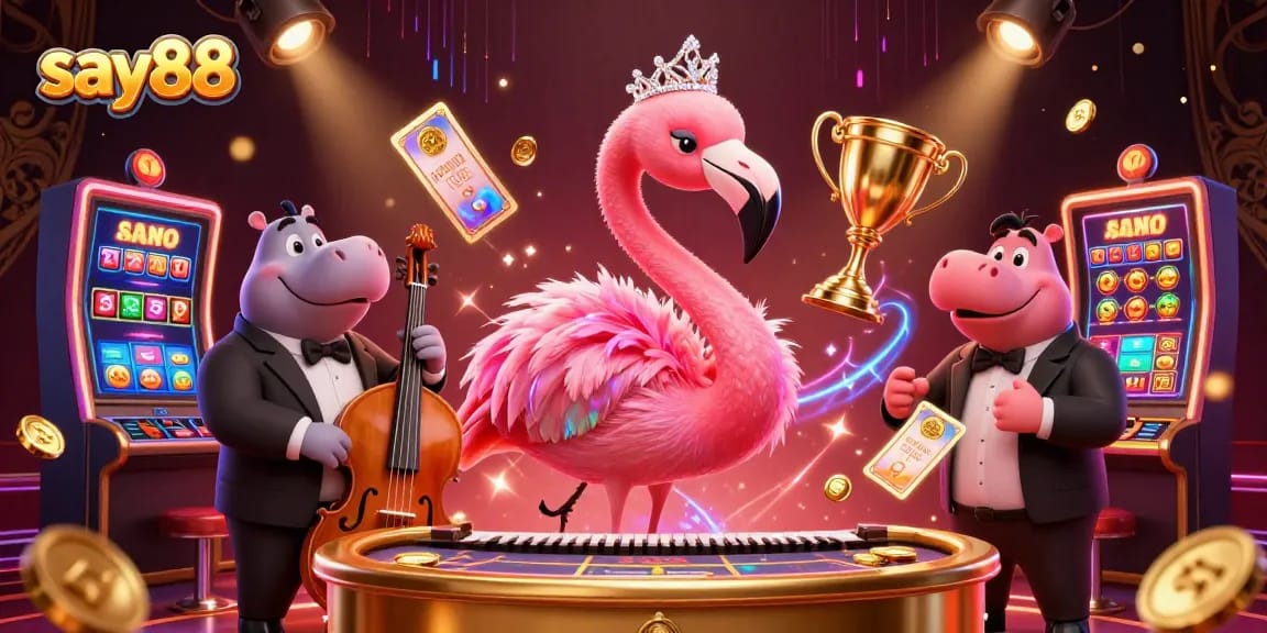Experience the thrill of say88 with vibrant games and dynamic casino elements lighting up the scene.