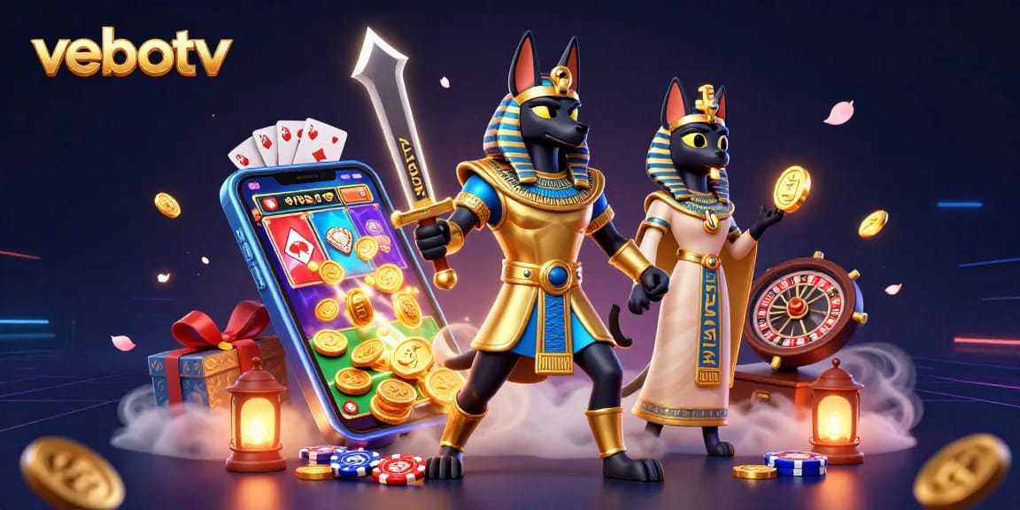Engage with vebotv's exciting gaming world featuring Anubis in a dynamic gambling scene.