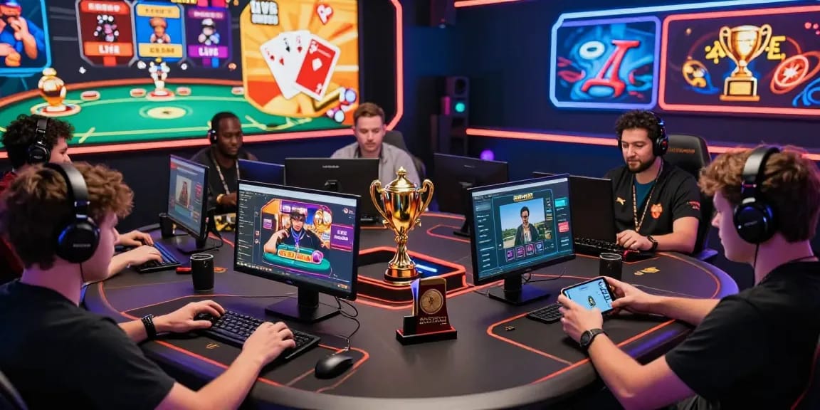 Engaged players enjoying BAZAWIN online gaming features, showcasing competitive excitement and vibrant community.