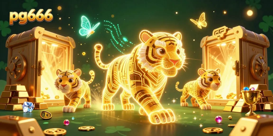 Engage with pg666 in a vibrant digital casino filled with light and treasure.