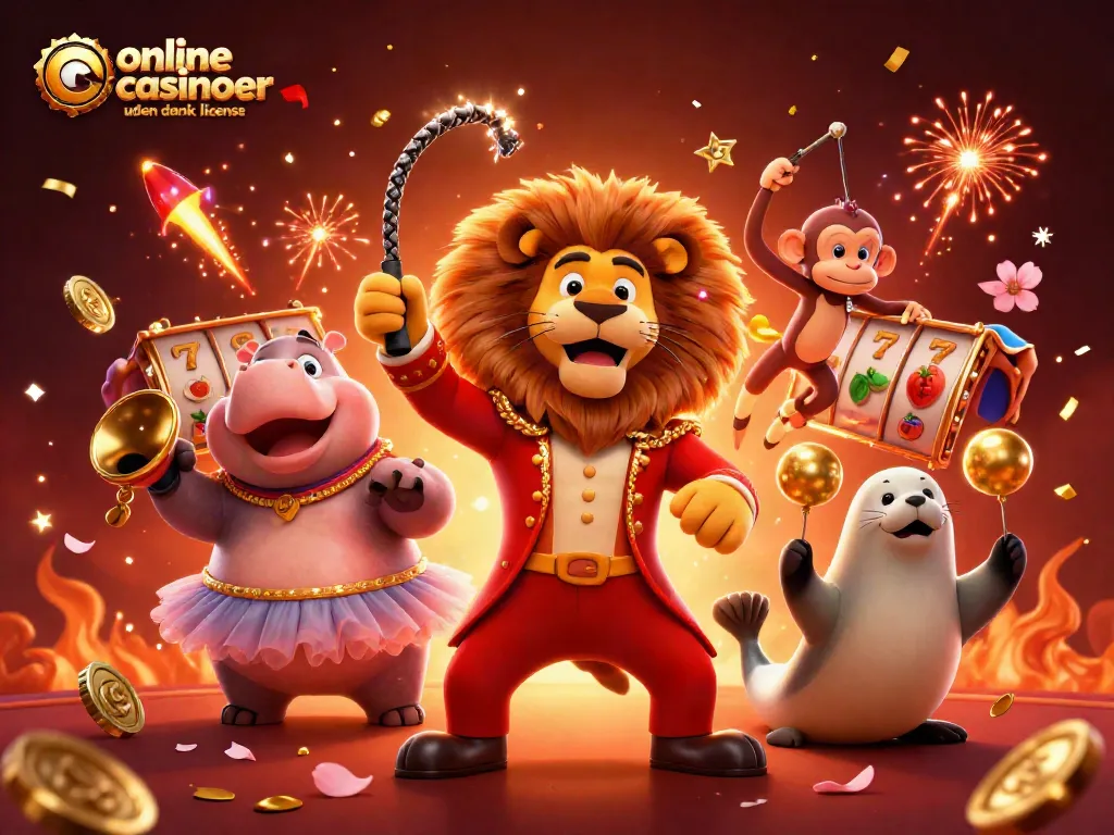 Engage with exciting online casinoer uden dansk licens featuring vibrant circus characters and dynamic slot reels.