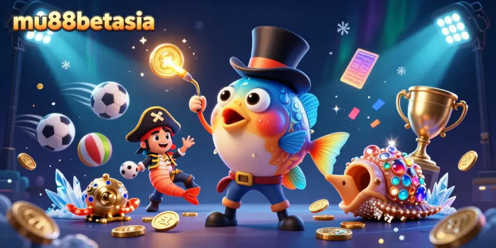 Engage in thrilling gameplay with mu88betasia featuring underwater characters and dynamic sports elements.
