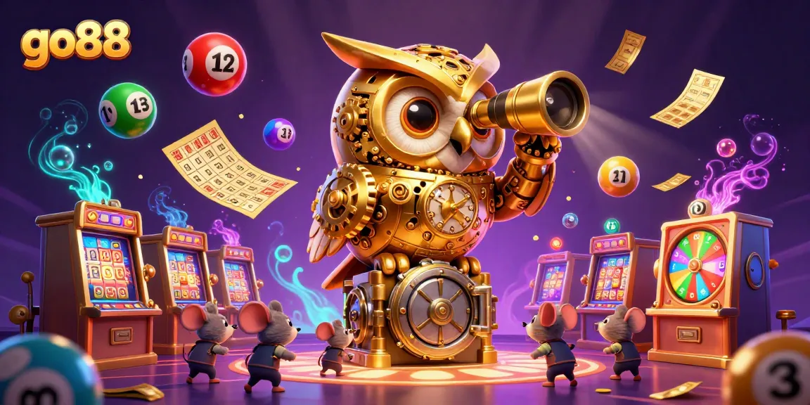 Engage with go88 through vibrant lottery balls and lively gaming in an energetic casino scene.