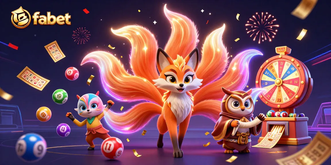 Join the fun at fabet with a vibrant illustration of gaming excitement, lucky numbers, and dynamic elements!