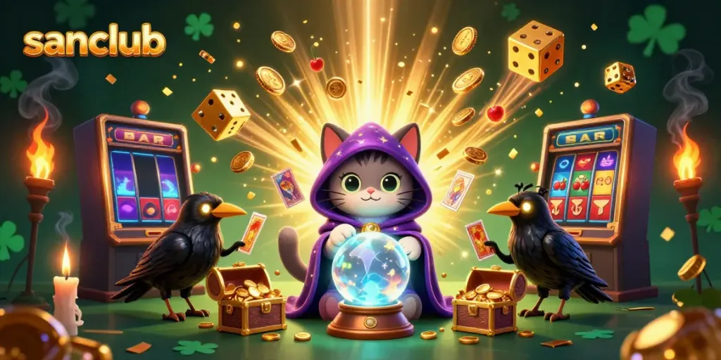 Experience winning jackpots at Sanclub with enchanting characters and dynamic casino elements.