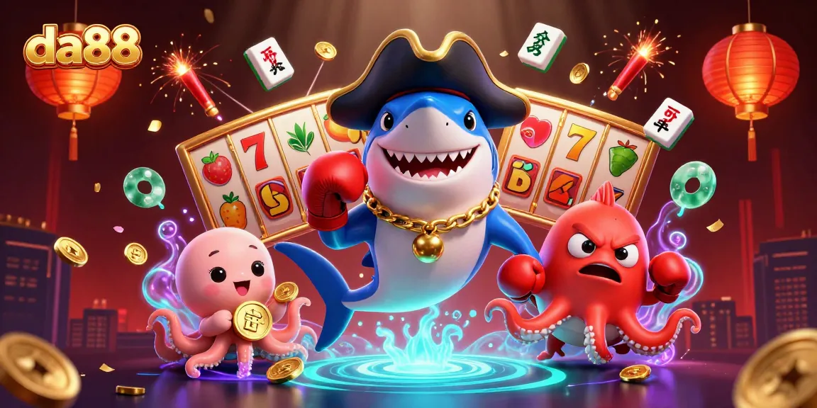 Win big at da88 with cartoon characters celebrating in an exciting casino scene.