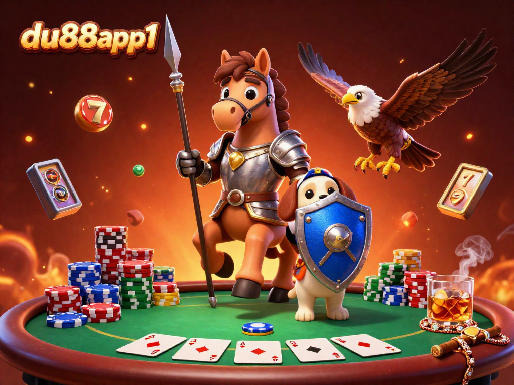 Engage in thrilling games at du88app1 with a poker scene featuring rich graphics and dynamic characters.