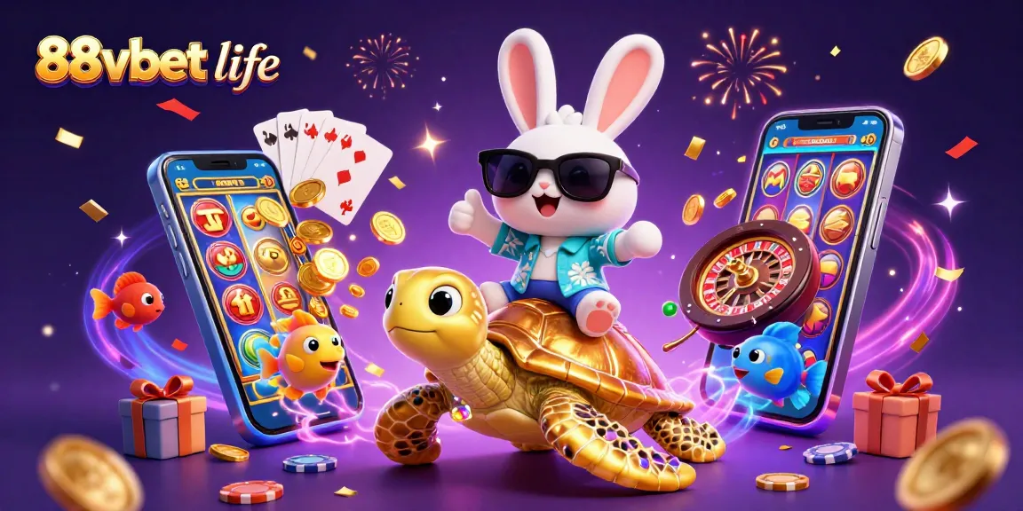 Khiến giờ chơi thú vị cùng 88vbet life, thỏ may mắn và rùa vàng trong khung cảnh casino sống động