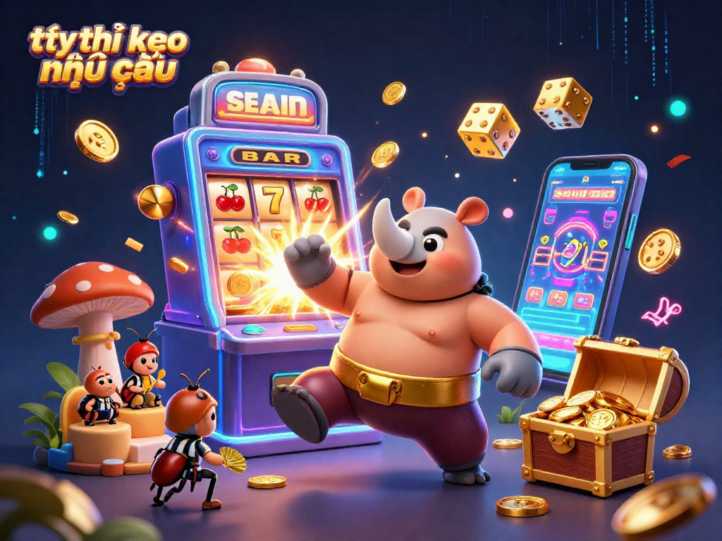 Experience the excitement of tỷ lệ kèo nhà cái with a dynamic casino scene showcasing engaging elements and characters.