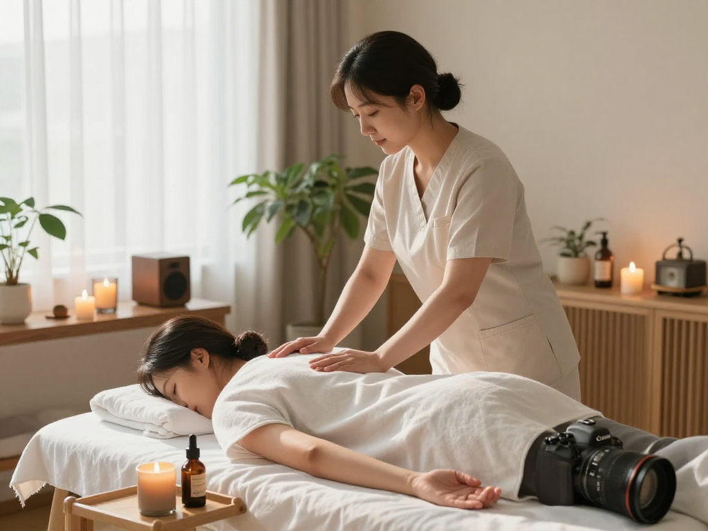 Experience soothing 인천출장마사지 surrounded by calming aromatherapy and tranquil studio ambiance.