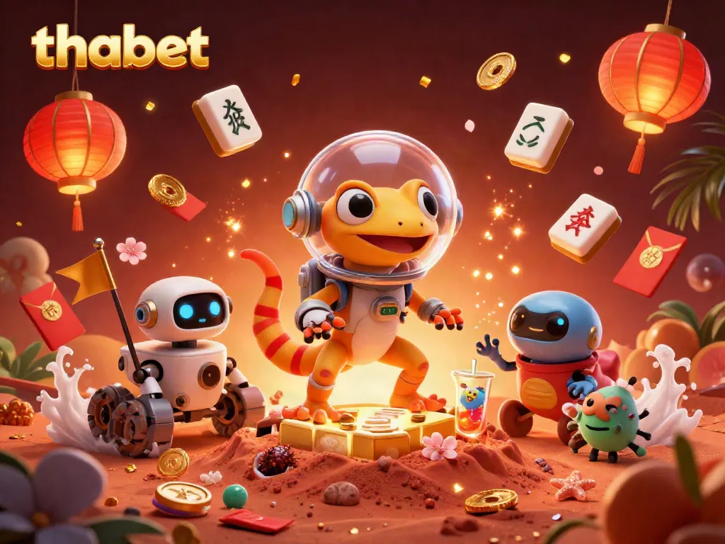 Experience the thrill of thabet in this vibrant 3D rendering of a golden casino on Mars.
