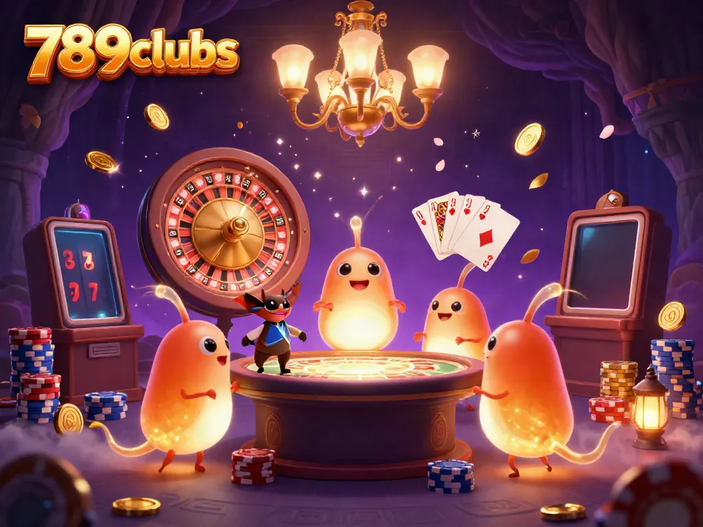 Experience thrilling gameplay at 789clubs with bioluminescent glowworms illuminating a vibrant cave casino.