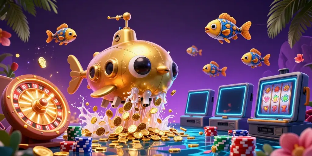 Experience thrilling moments on trang bóng luongsontv with the golden kraken submarine and gaming riches.