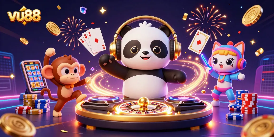 Experience thrilling gaming moments at vu88 with a vibrant 3D casino atmosphere.