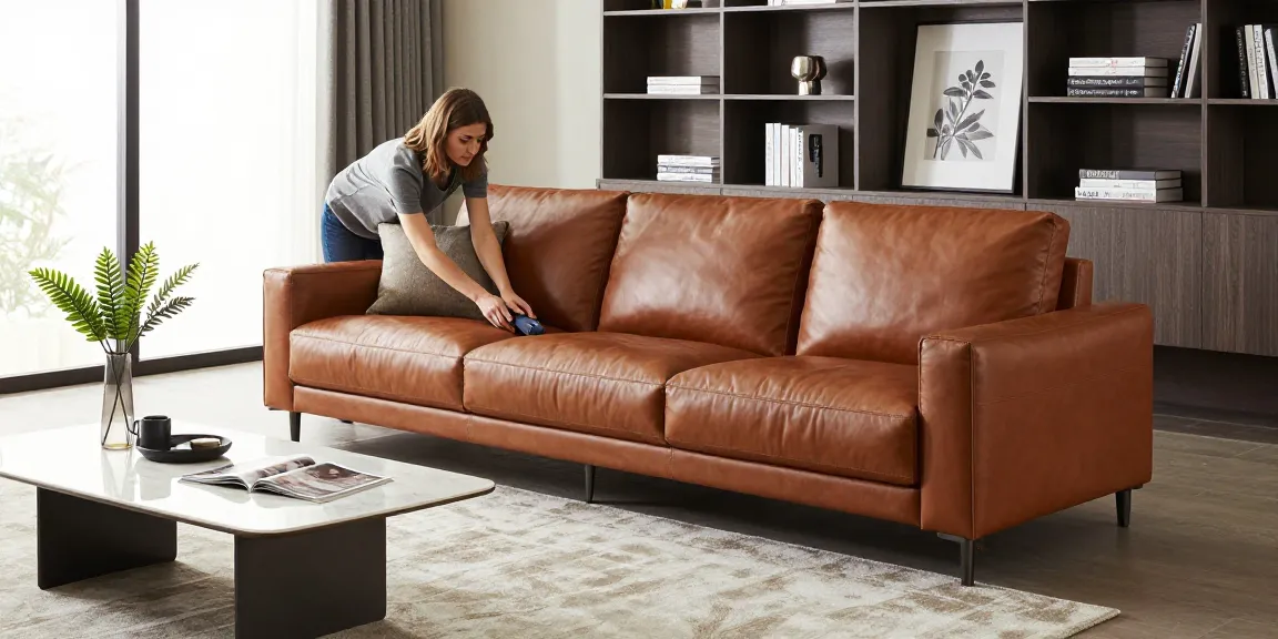 Baxter Ledersessel in einem modernen Wohnzimmer, das luxuriöses Leder und zeitgemäßes Design zeigt.