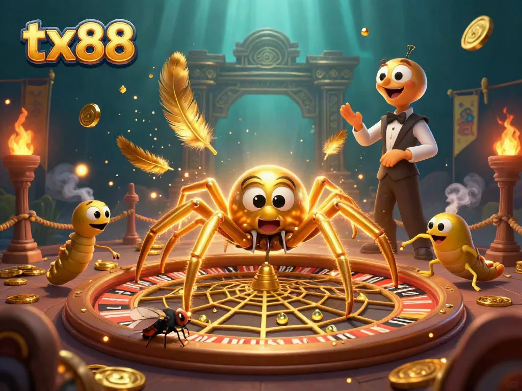 Experience thrilling bets at tx88 with a golden spider roulette wheel and a centipede croupier.