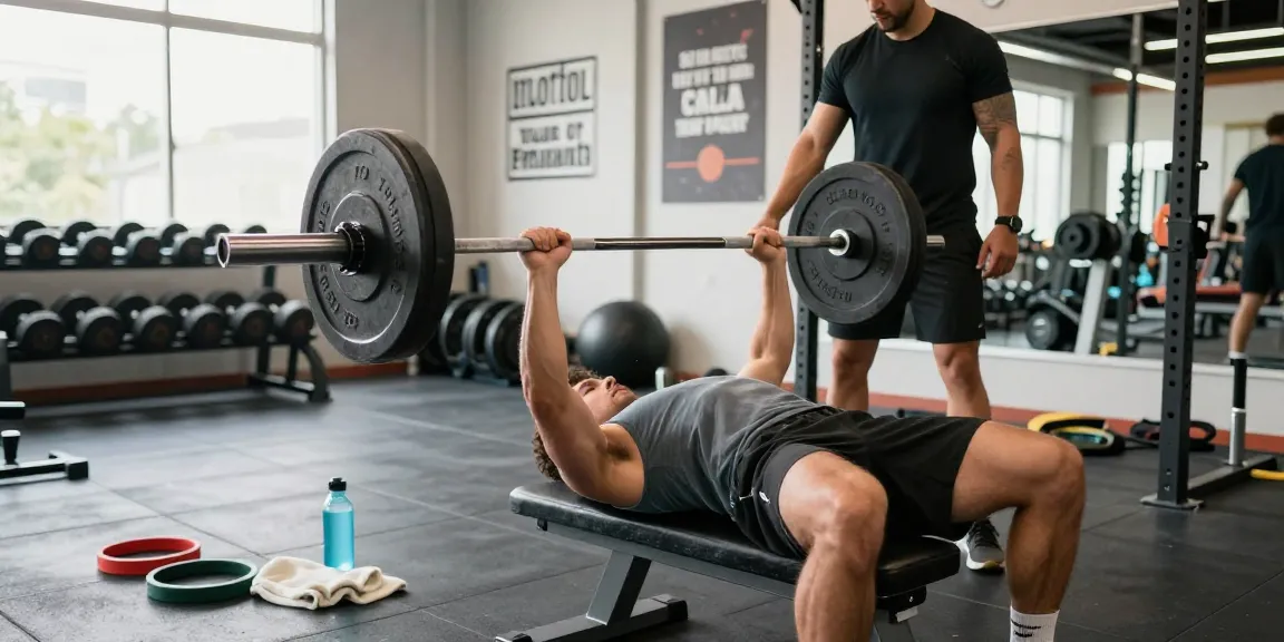 Anaboles Workout im Anabolika Shop Deutschland, das eine dynamische Fitnessstudio-Szene mit Gewichten und sportlicher Entschlossenheit zeigt.