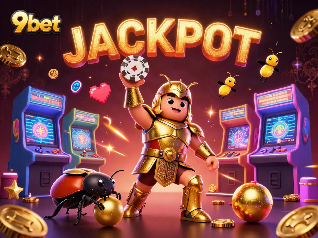 Experience the excitement of 9bet with vibrant 3D scenes of gambling fun and jackpot celebrations.