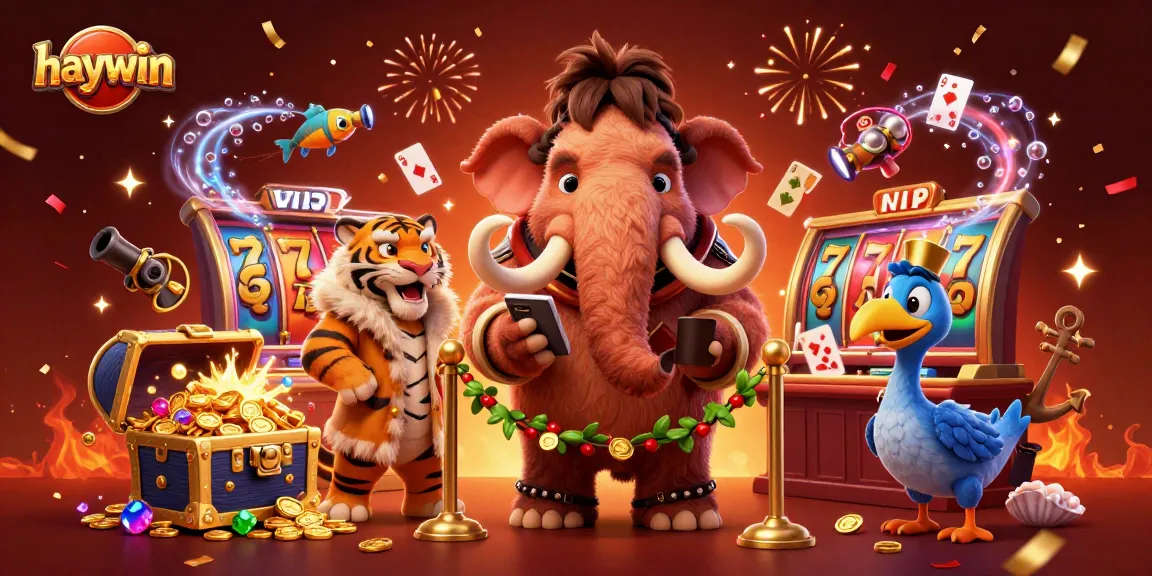 Experience the vibrant excitement of haywin with a cartoon casino featuring a bouncer, VIP guest, and dynamic elements.