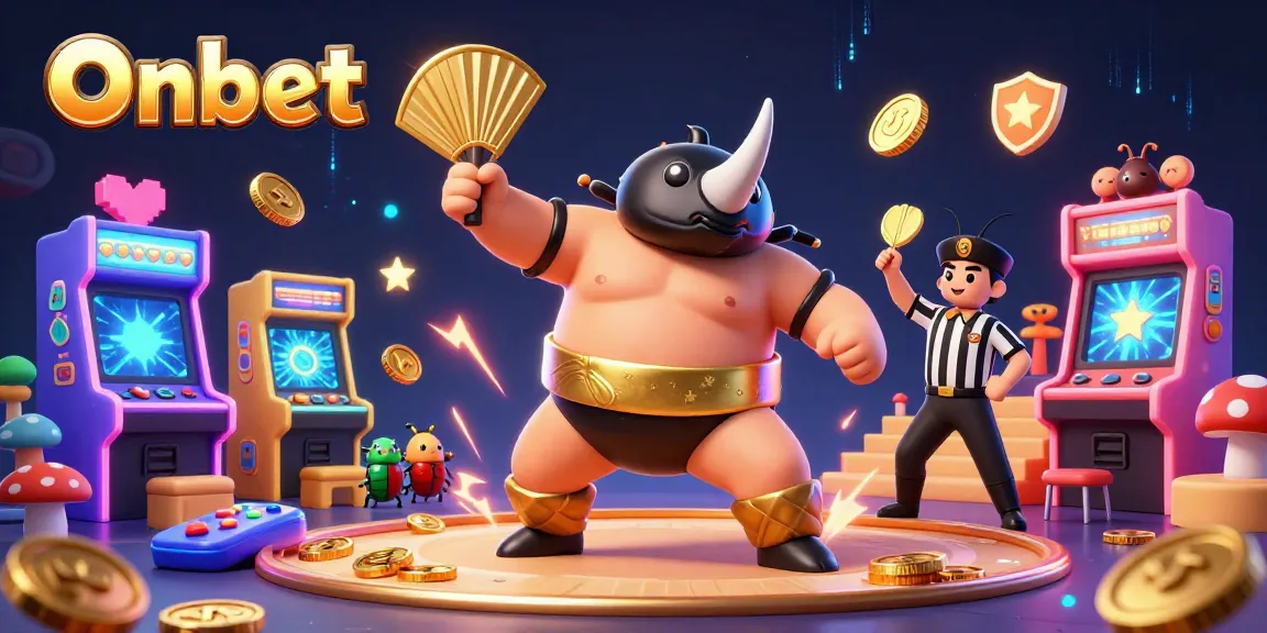 Experience exciting gaming action at Onbet with colorful slots and dynamic casino elements.