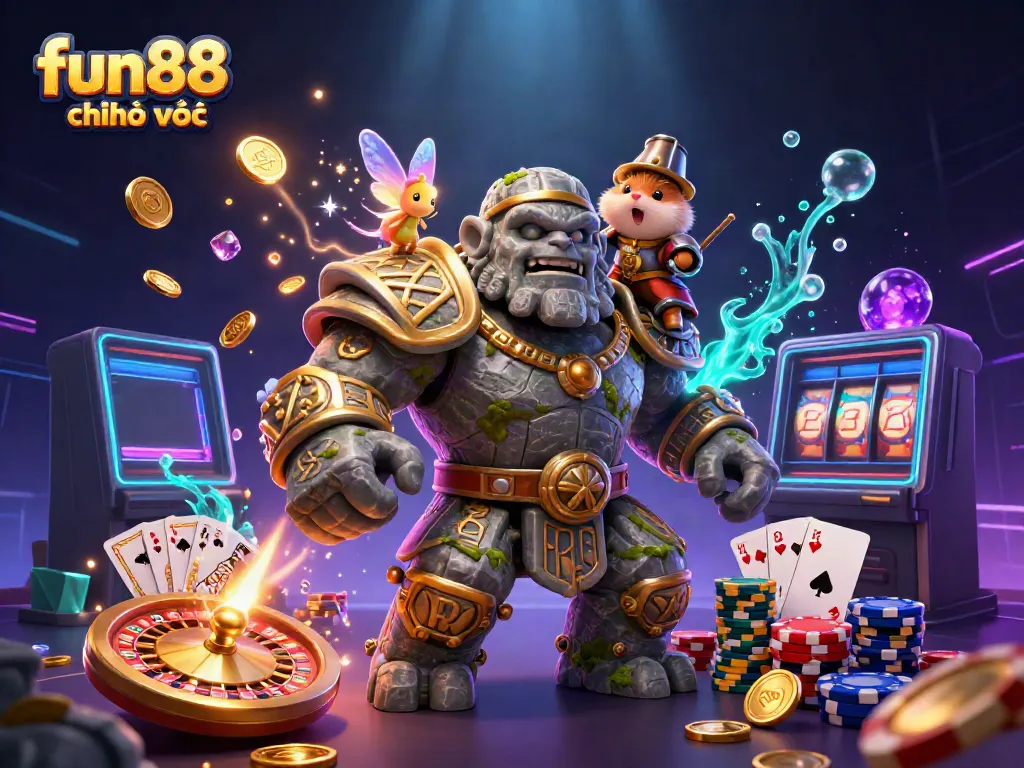 Join the fun88 chính thức adventure as characters engage in an exciting casino scene filled with winnings.