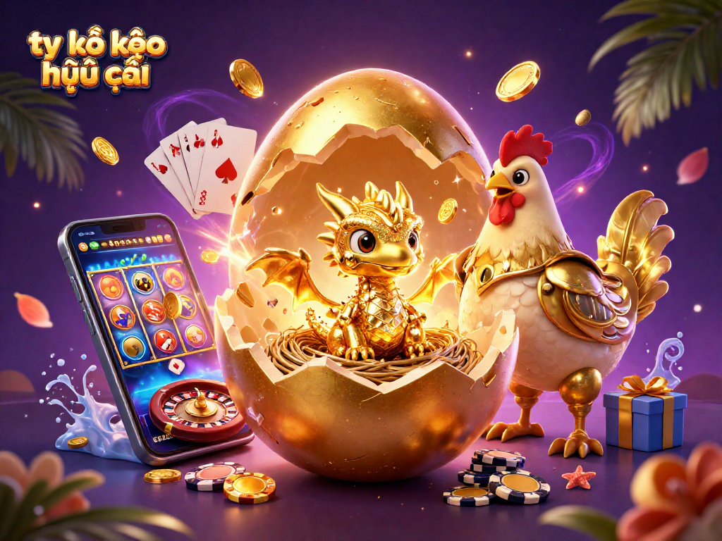 Engage with tỷ lệ kèo nhà cái in this vibrant casino-themed digital illustration featuring golden dragon and gaming elements.