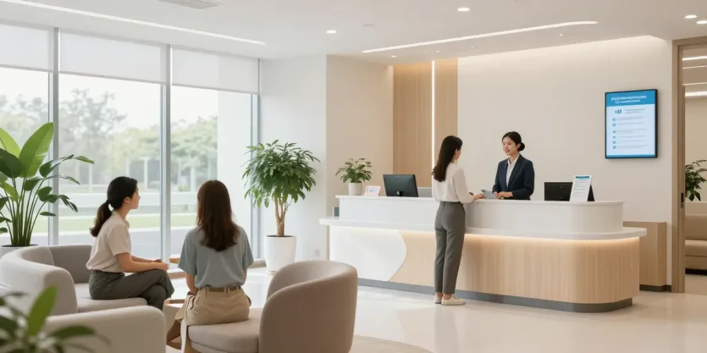 Schwarzkümmelöl und Arztberatung in einem Gesundheitszentrum mit Patientenkontakt.