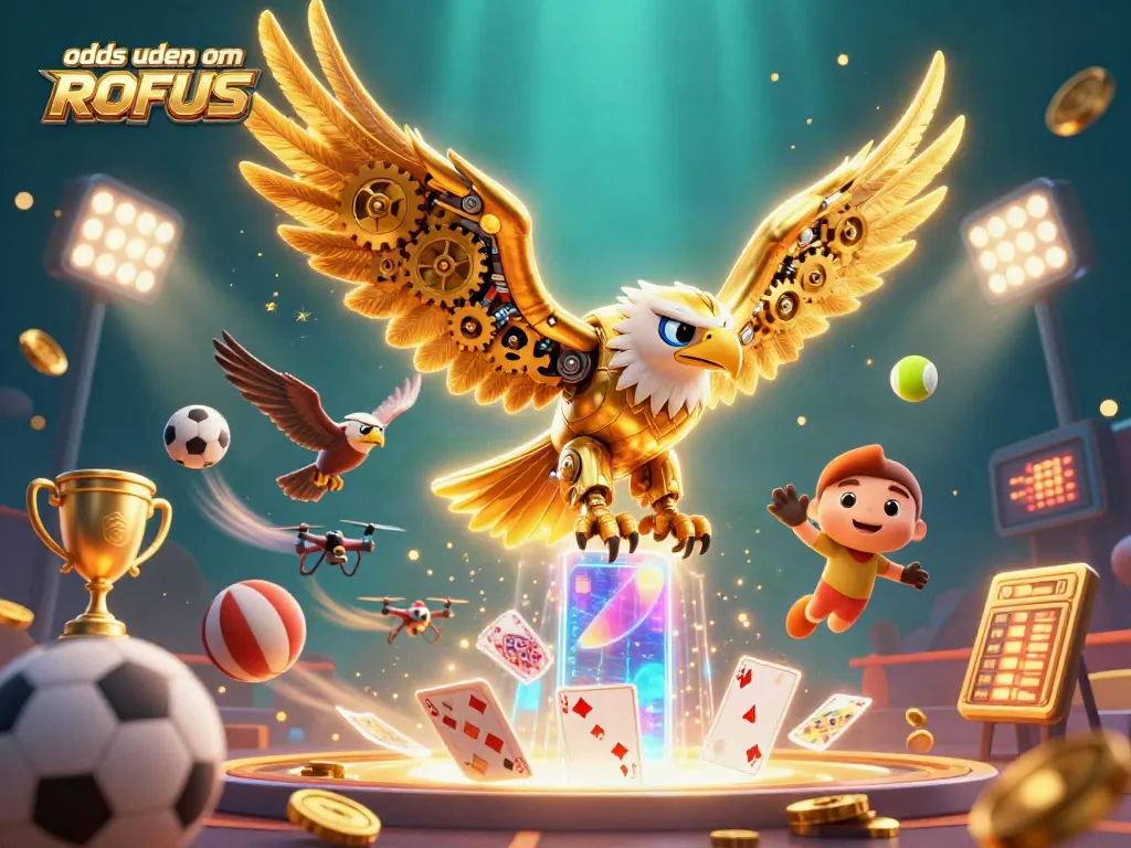 Experience thrilling action with odds uden om ROFUS through this vibrant, dynamic sports betting illustration.