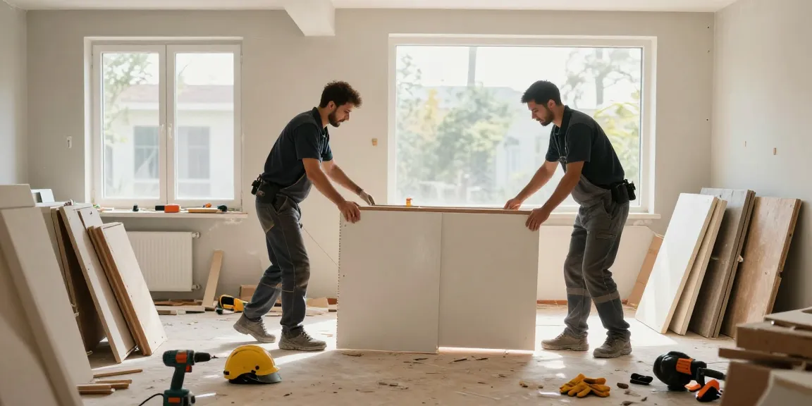 Effiziente Demontagearbeiten in einem Wohnhaus mit professionellen Arbeitskräften.