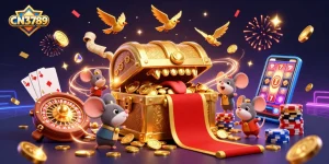 Spin and win with CN3789, a vibrant casino treasure scene bursting with coins and jackpots.