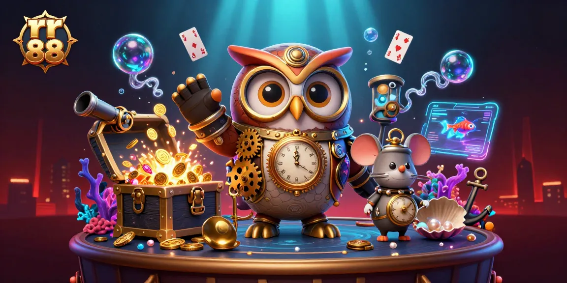 Win big at rr 88 with a vibrant 3D casino adventure featuring owl and mouse characters.