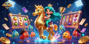 Win big with crazyvegas at vibrant mobile games featuring colorful characters and slot symbols.