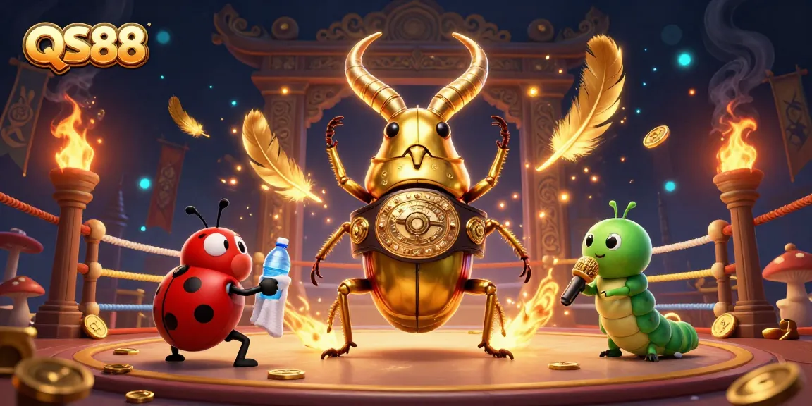 Engage with casino excitement at QS88 with colorful characters and gaming elements in a dynamic scene.