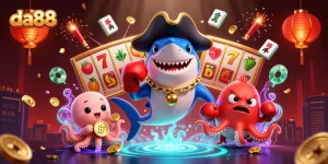 Win big at da88 with cartoon characters celebrating in an exciting casino scene.