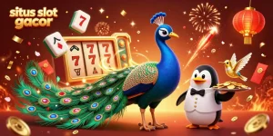 Experience the excitement of situs slot gacor with colorful characters and symbols in a dynamic casino scene.