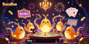 Socolive showcases vibrant casino action with glowworms lighting the scene, perfect for gambling lovers.