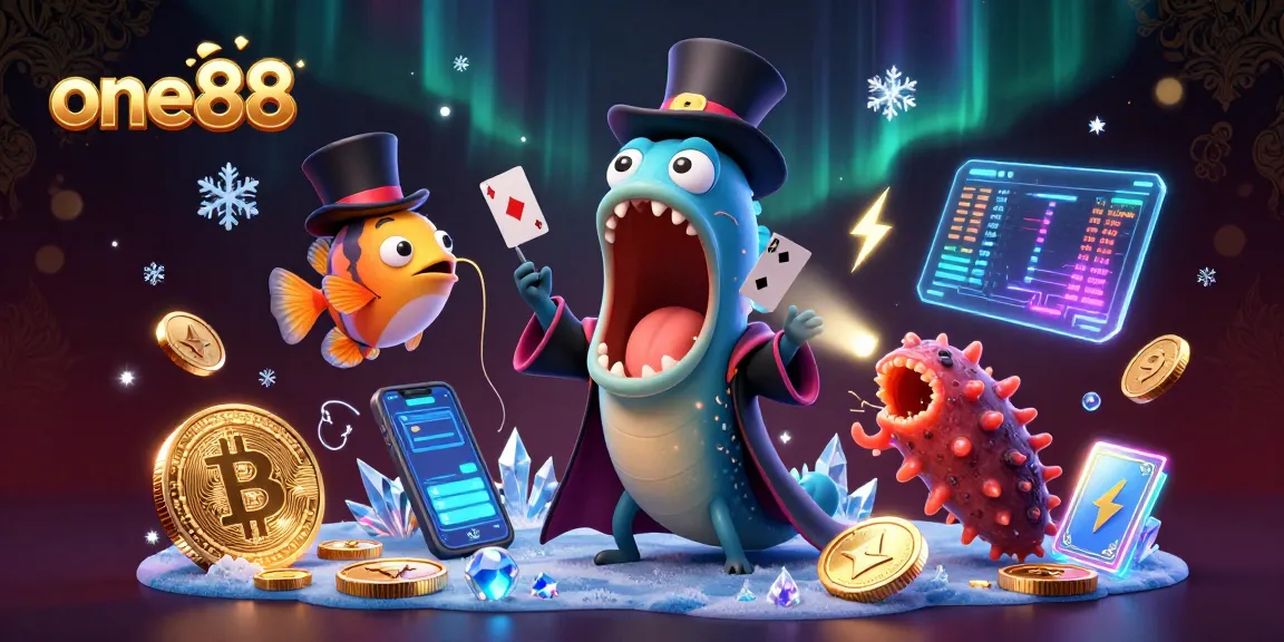 Experience thrilling gaming at one88 with vibrant interactive casino elements featuring unique characters.